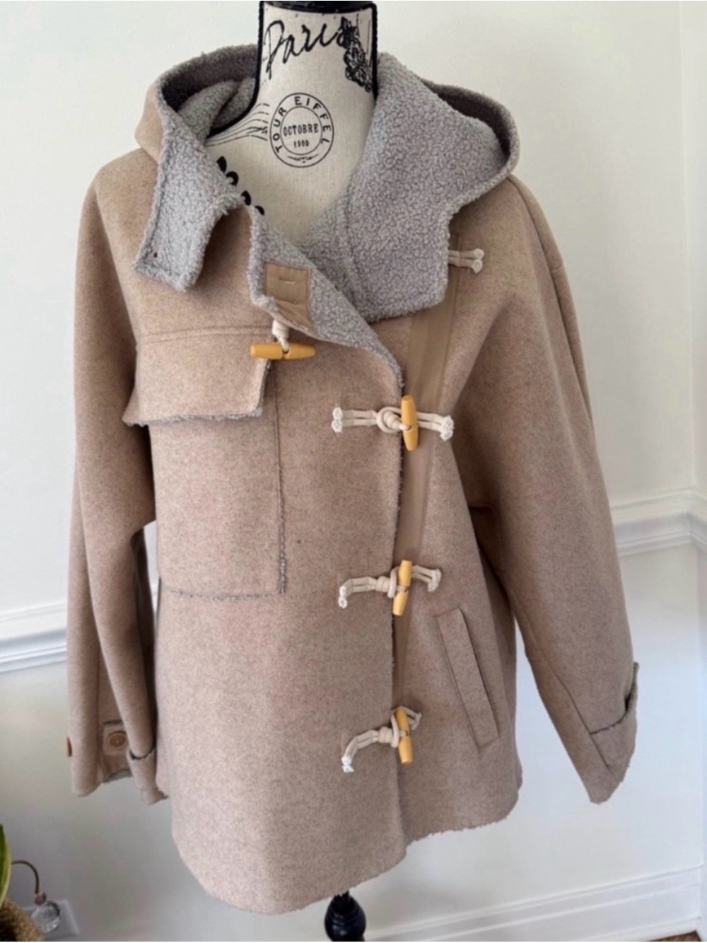 We the free Slouchy Hooded
Duffle Jacket boho cabin core 79385001 medium oatmeal